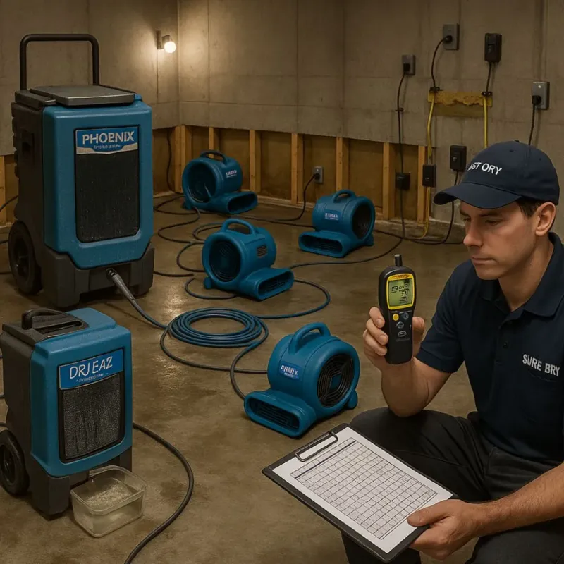 Structural Drying and Dehumidification process in Noank, CT
